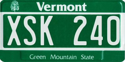 VT license plate XSK240