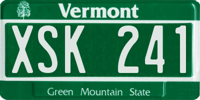 VT license plate XSK241