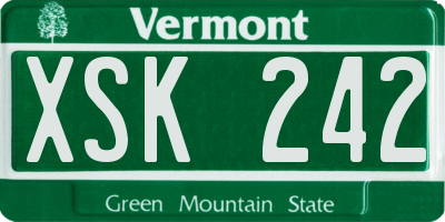 VT license plate XSK242