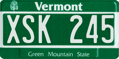 VT license plate XSK245