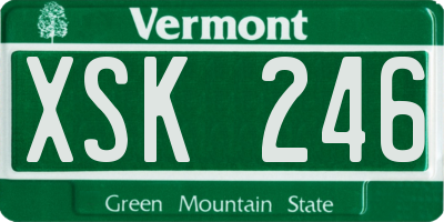 VT license plate XSK246