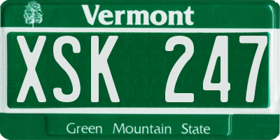 VT license plate XSK247