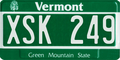 VT license plate XSK249