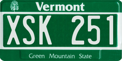 VT license plate XSK251