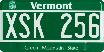 VT license plate XSK256