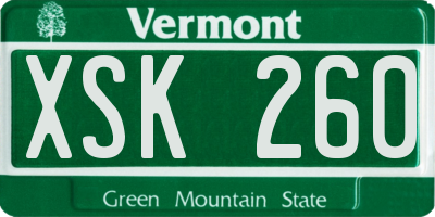 VT license plate XSK260