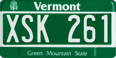 VT license plate XSK261