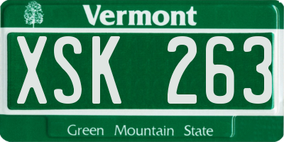 VT license plate XSK263