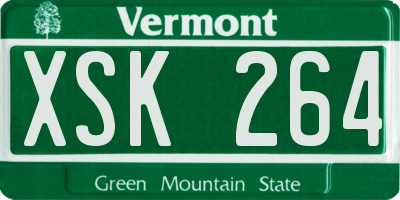 VT license plate XSK264