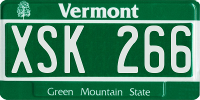 VT license plate XSK266