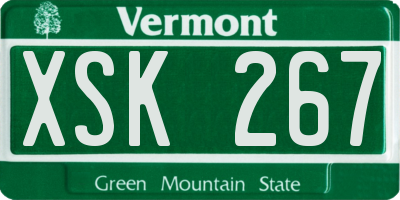 VT license plate XSK267