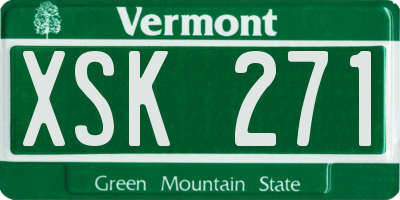 VT license plate XSK271