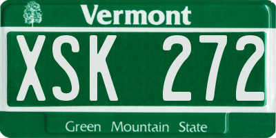 VT license plate XSK272