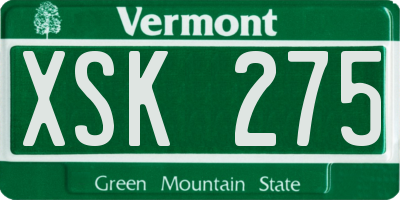VT license plate XSK275