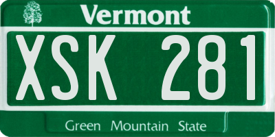 VT license plate XSK281