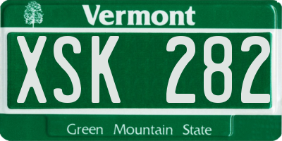 VT license plate XSK282