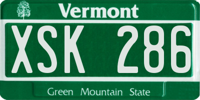 VT license plate XSK286