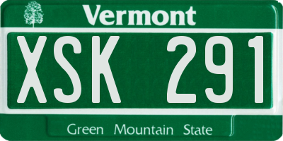 VT license plate XSK291