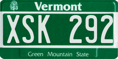 VT license plate XSK292