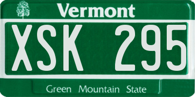 VT license plate XSK295