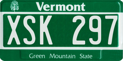VT license plate XSK297
