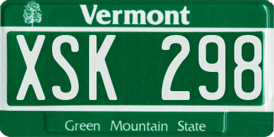 VT license plate XSK298