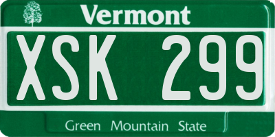 VT license plate XSK299