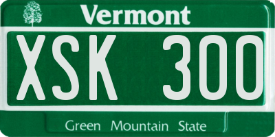 VT license plate XSK300