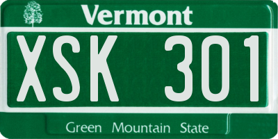VT license plate XSK301