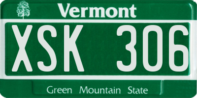 VT license plate XSK306
