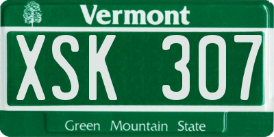 VT license plate XSK307