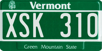 VT license plate XSK310