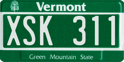VT license plate XSK311