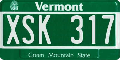 VT license plate XSK317