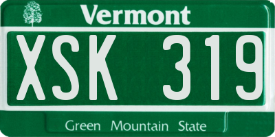 VT license plate XSK319