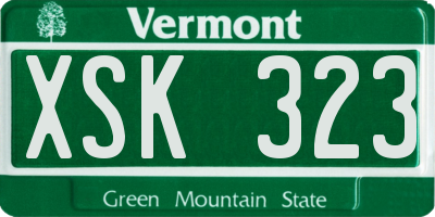 VT license plate XSK323