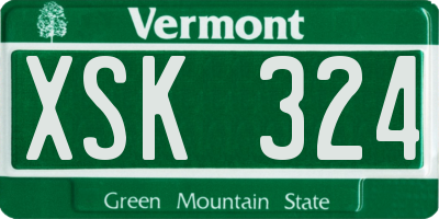 VT license plate XSK324