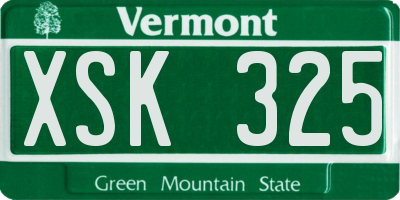 VT license plate XSK325