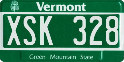VT license plate XSK328