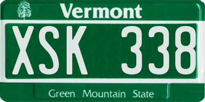 VT license plate XSK338