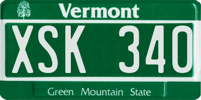 VT license plate XSK340