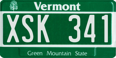 VT license plate XSK341
