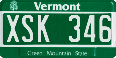 VT license plate XSK346
