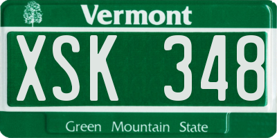 VT license plate XSK348