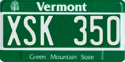 VT license plate XSK350