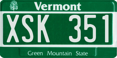 VT license plate XSK351