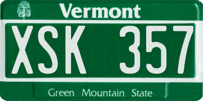 VT license plate XSK357