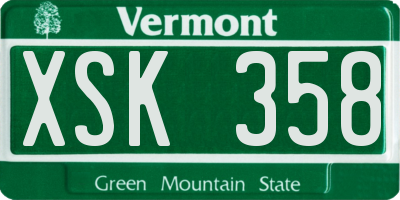 VT license plate XSK358