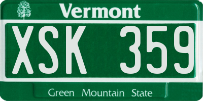 VT license plate XSK359
