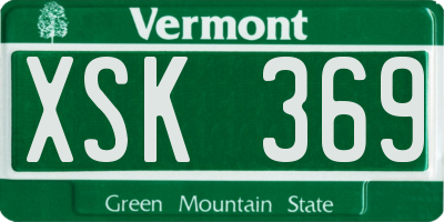 VT license plate XSK369
